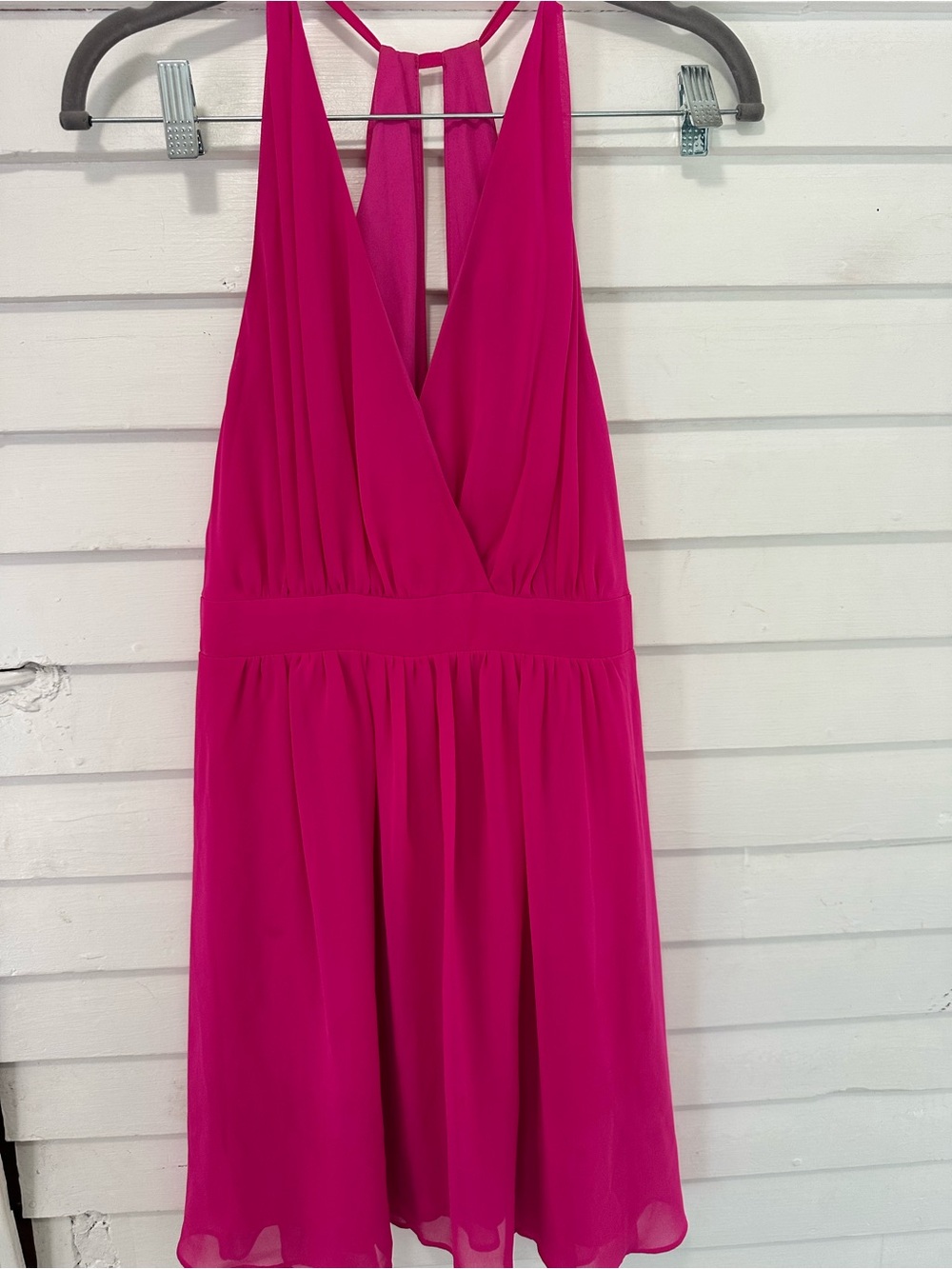 Women's Fuchsia V-Neck Halter Dress express size 6